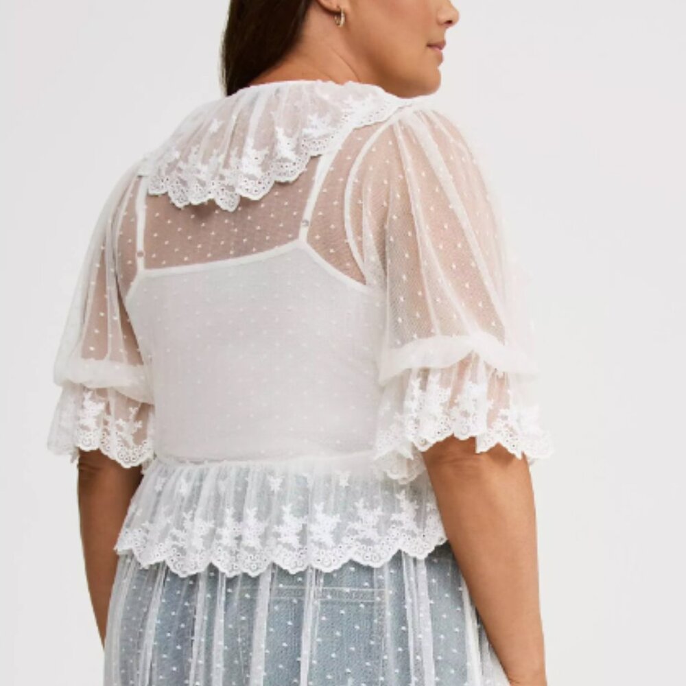 Lace Ruffle Tier Kimono - Picture 4 of 6